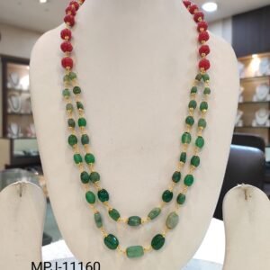 Real Emerald and Coral Chain Collection by Magan Pearls