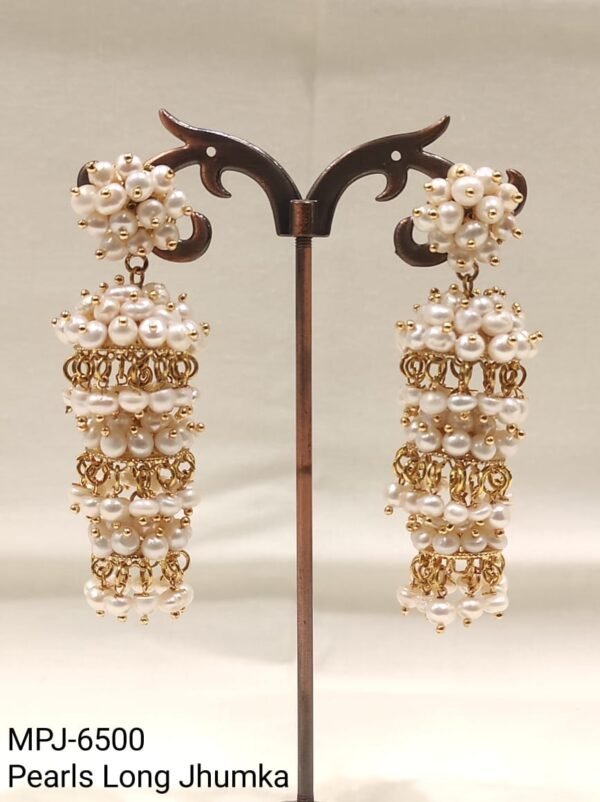 Natural Pearls Jhumki Earrings