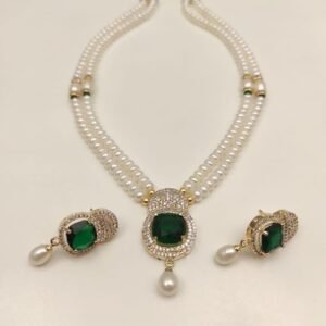 Price: ₹4000 8 Gorgeous Colors AAA+ Quality Pearls Lifetime Guarantee Certificate Affordable Luxury Perfect for Rakhi Set Includes: 2-line freshwater pearl necklace Designer AD pendant (available in multiple beautiful colors) Matching earrings Call/WhatsApp: +91 9866972230 www.maganpearls.com Visit: Magan Pearls & Jewels, Abids, Hyderabad