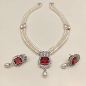 The stunning two-line necklace set from Magan Pearls & Jewels ✨ 🎉 Price: ₹4000 🌈 8 Gorgeous Colors 💎 AAA+ Quality Pearls 🔒 Lifetime Guarantee Certificate 🪙 Affordable Luxury ✨ Perfect for Rakhi Set Includes: 🌟 2-line freshwater pearl necklace 🌟 Designer AD pendant (available in multiple beautiful colors) 🌟 Matching earrings 📞 Call/WhatsApp: +91 9866972230 🌐 www.maganpearls.com 🏢 Visit: Magan Pearls & Jewels, Abids, Hyderabad