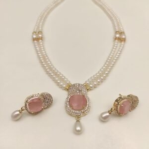 The stunning two-line necklace set from Magan Pearls & Jewels ✨ 🎉 Price: ₹4000 🌈 8 Gorgeous Colors 💎 AAA+ Quality Pearls 🔒 Lifetime Guarantee Certificate 🪙 Affordable Luxury ✨ Perfect for Rakhi Set Includes: 🌟 2-line freshwater pearl necklace 🌟 Designer AD pendant (available in multiple beautiful colors) 🌟 Matching earrings 📞 Call/WhatsApp: +91 9866972230 🌐 www.maganpearls.com 🏢 Visit: Magan Pearls & Jewels, Abids, Hyderabad